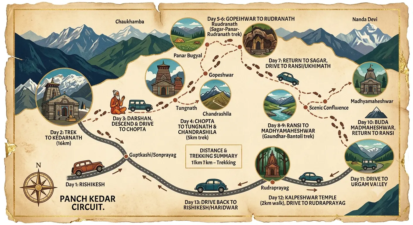Panch Kedar Route Order