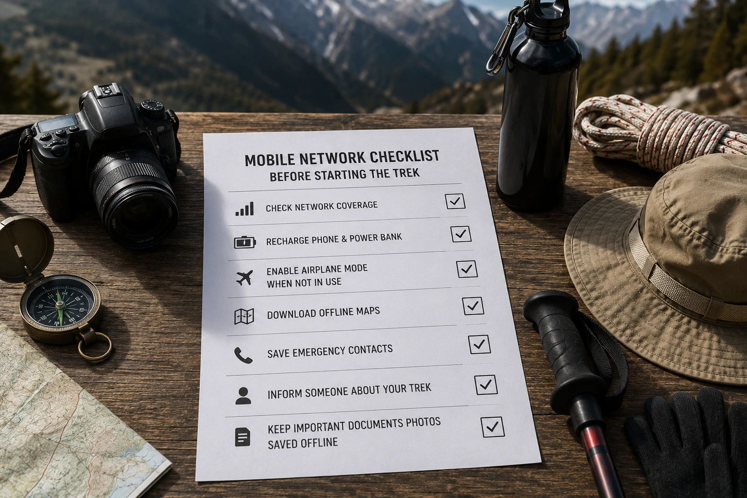 Mobile Network Checklist Before Starting the Trek