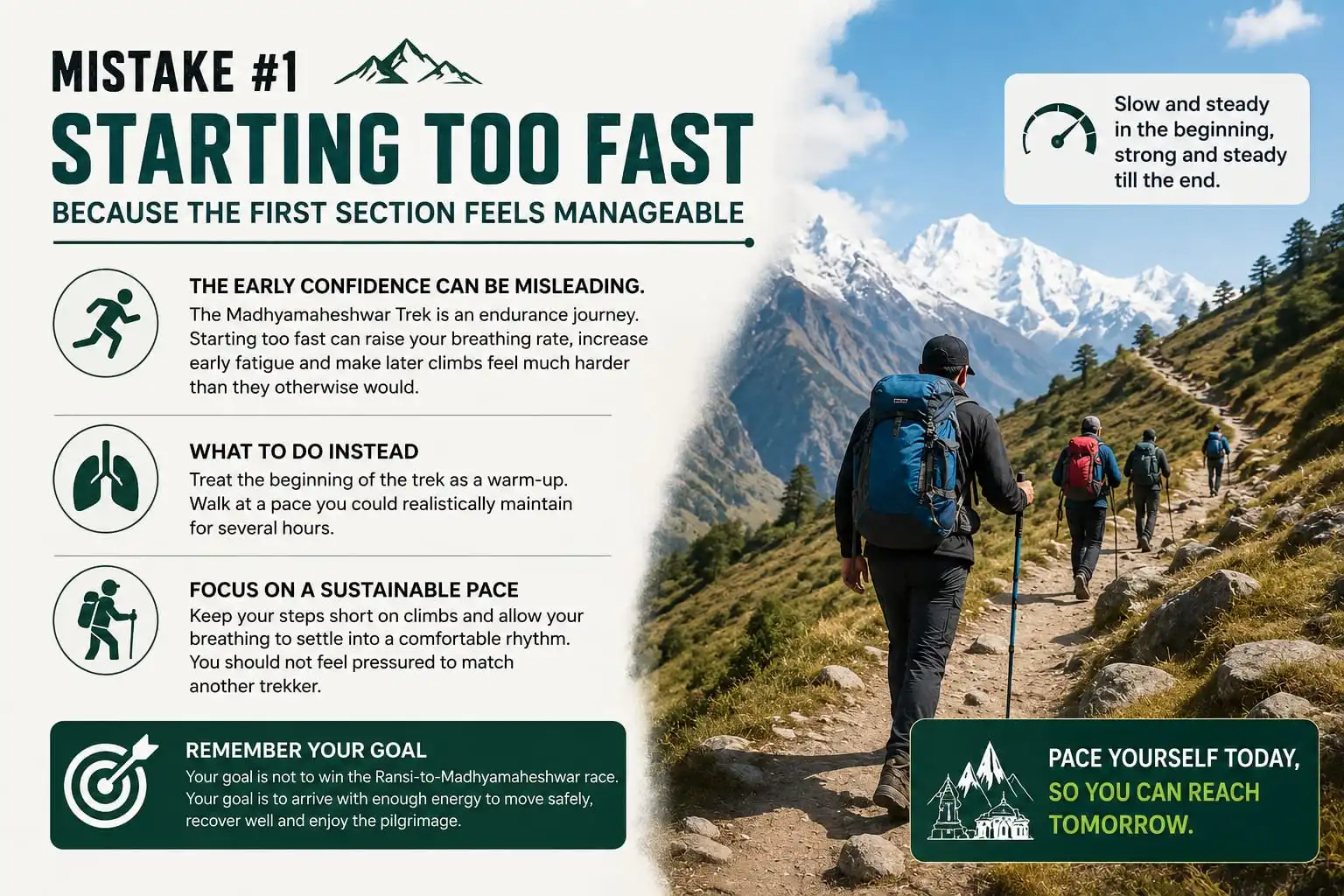 Person starting a task too quickly because the first section seems easy and manageable